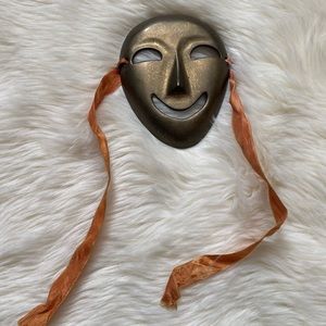 Vintage Brass Theater Mask Wall Deco